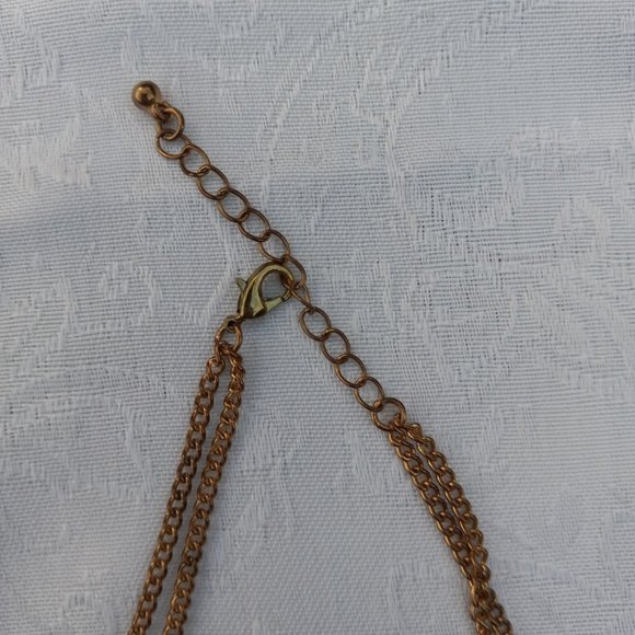 Royal Blue & Cubic Zirconia Tear Drop Shape Statement Necklace - Picture 6 of 10